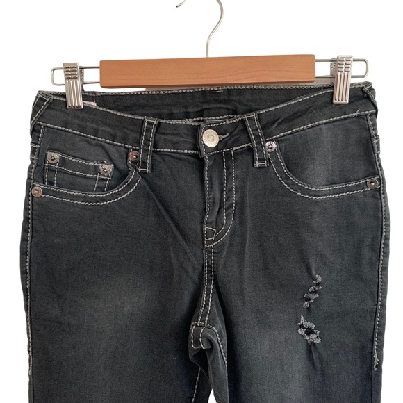 True Religion Girls Rocco Relaxed Skinny Jeans Distressed Black Size 14 Girls - Picture 3 of 14